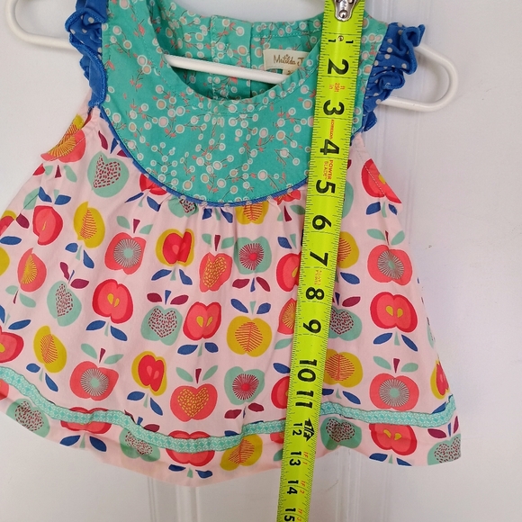 Matilda Jane Girls Size 2t Apple Themed Lucia Shabby Apple Flutter Sleeve Top - Picture 5 of 8